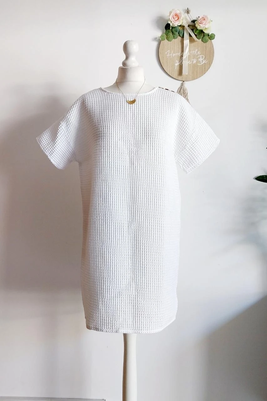 Vestido blanco 100% algodón de punto de abejón La plage Coco – photo 5